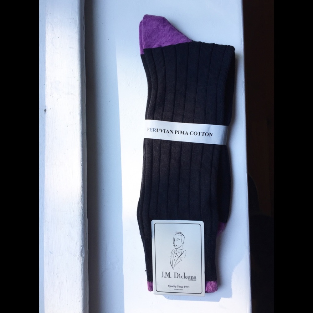 NEW W. TAGS JM Dickens Pima Dapper Socks